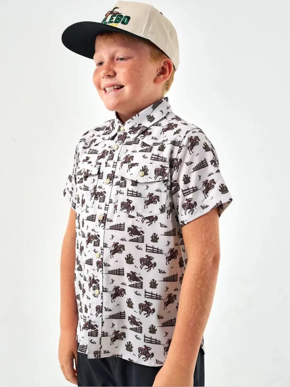 BURLEBO Toddler Boys' Performance Western Cowboy Button Up - Size 4 - XS